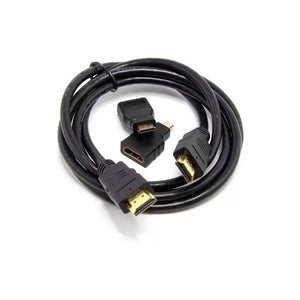 Adaptador Cabo Hdmi Para Mini Hdmi Micro Hdmi 1.5mt 3 Em 1 Full Hd - Truedata