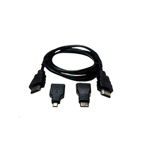 Adaptador Cabo Hdmi Para Mini Hdmi Micro Hdmi 1.5mt 3 Em 1 Full Hd - Truedata