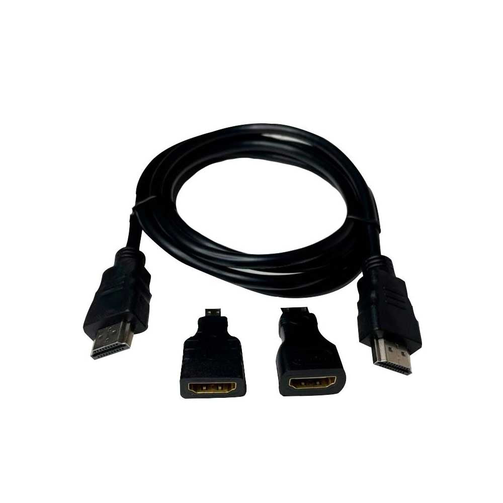 Adaptador Cabo Hdmi Para Mini Hdmi Micro Hdmi 1.5mt 3 Em 1 Full Hd - Truedata