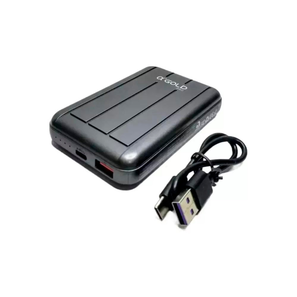 Carregador Portátil Power Bank USB / Tipo C / Sem Fio AGold 20W Alta Velocidade 10000Mah - BTE-20