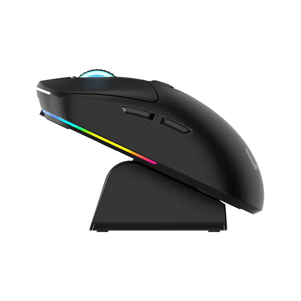 Mouse Gamer Sem Fio Recarregável C/ Base Warrior Magnus 6 Botoes 10000dpi Preto - MO421