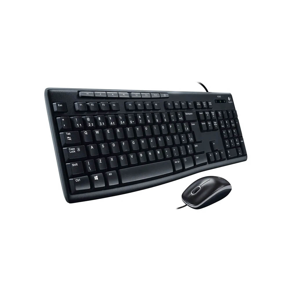 Kit Teclado E Mouse Com Fio Logitech Mk200 - 920-002718