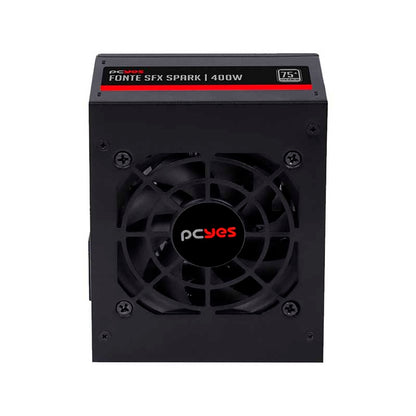 Fonte Real Atx para Gabinete Slim 400W PCYes SFX Spark 75+ Pfc Ativo - SPKP400MBPT