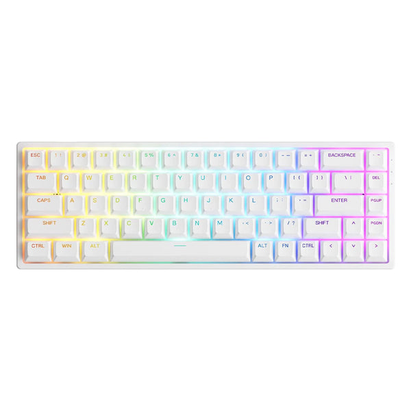 Teclado Gamer Mecanico Akko Asa 3068V2 Switch Jelly Pink RGB Branco