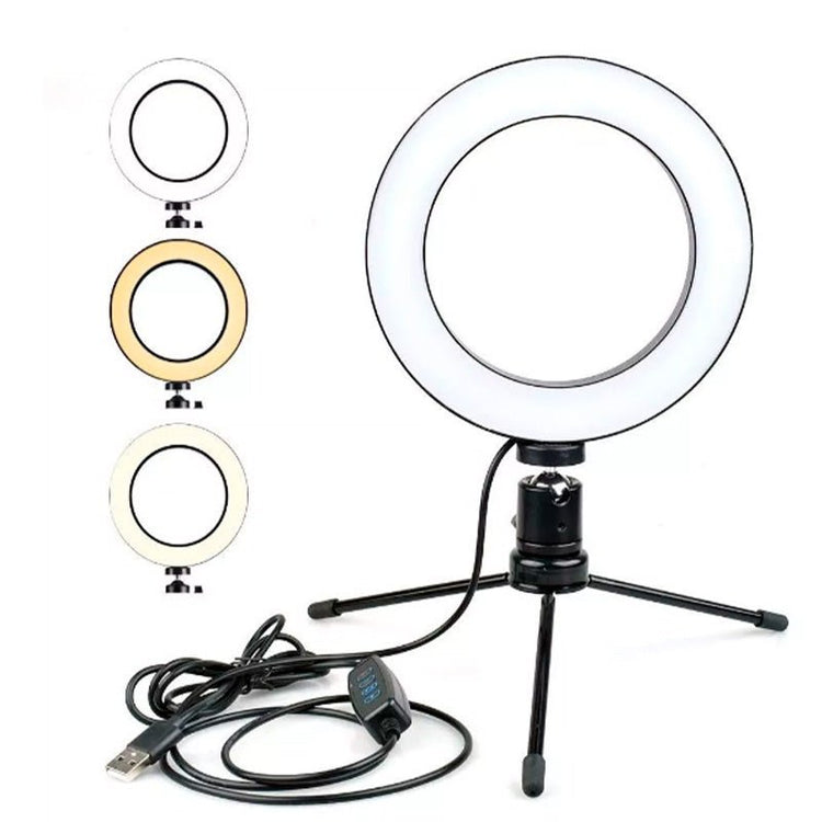 Anel De Luz Ring Light Led Usb Com Tripe 16cm Maquiagem Foto Video - Truedata