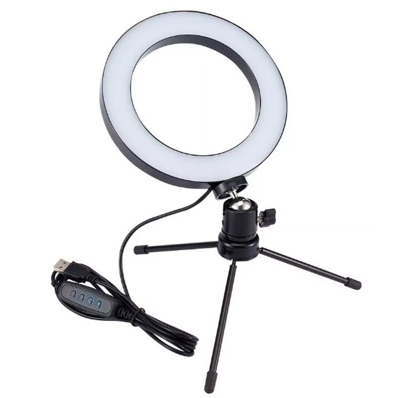 Anel De Luz Ring Light Led Usb Com Tripe 16cm Maquiagem Foto Video - Truedata