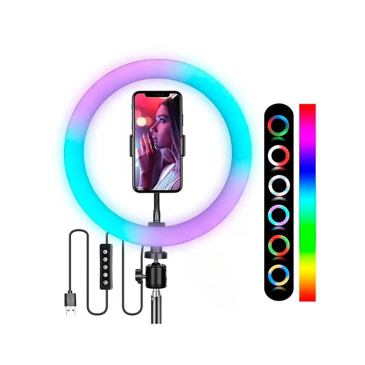 Anel De Luz Ring Light RGB Tomate Led Usb 10 Pols - MLG - 110RGB - Truedata