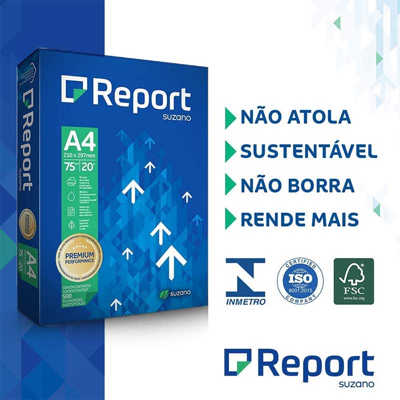 Papel A4 Suzano Report Premium - Resma Truedata