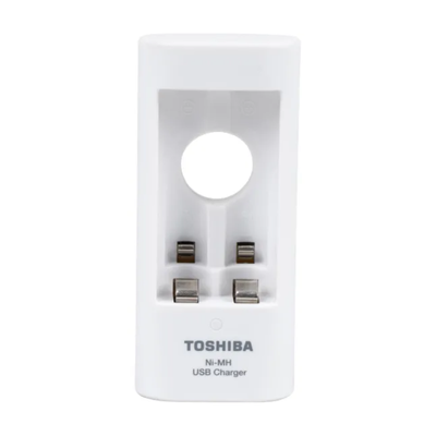 Carregador De Pilhas USB Toshiba C/ 2 Pilhas AA 2000Mah - TNHC-6GME2 CB