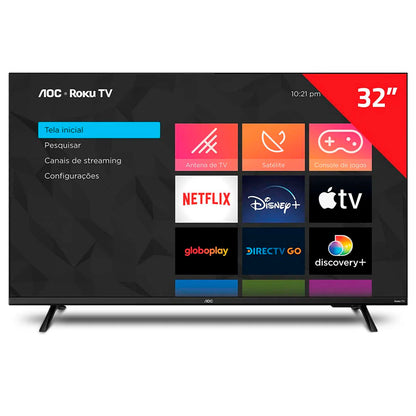 Smart TV Led AOC Roku TV 32" HD Wi-fi USB HDMI - 32S5135/78