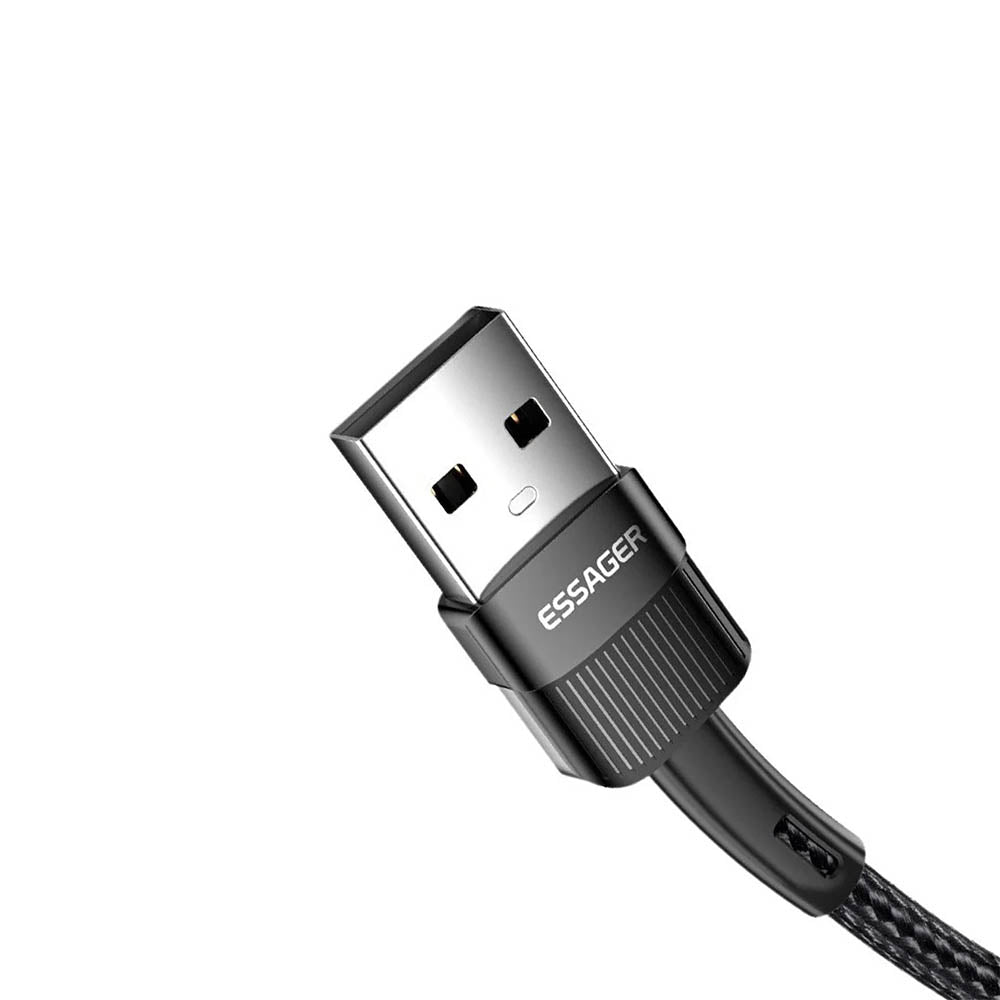 Cabo de Dados USB p/ Lightning  Essager 1.0mt Nylon Preto - EXCL-XC01