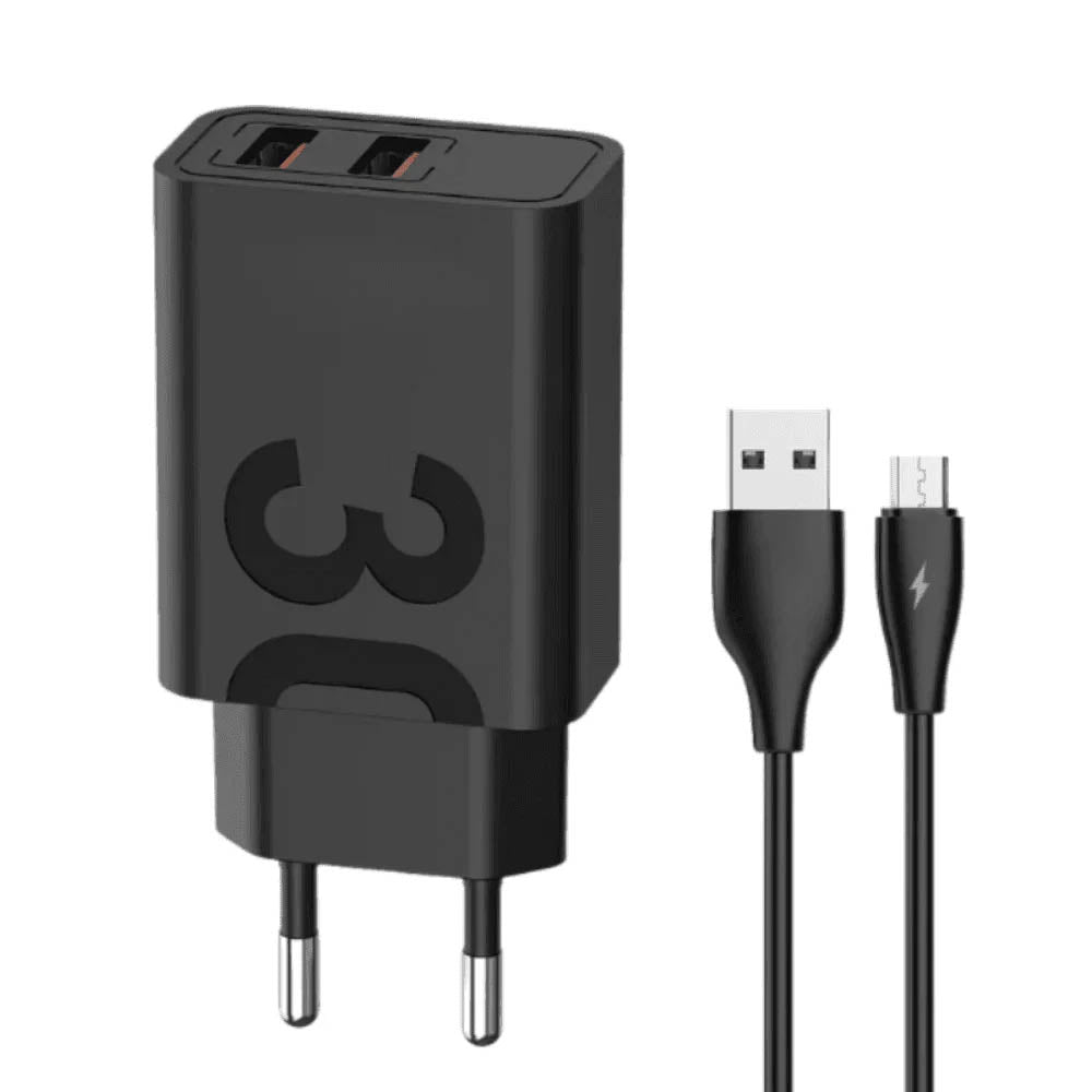 Carregador De Parede aGold Usb Tipo C Turbo C/ 2 Usb 5.1A Branco - CA32-3 /Tipo-C