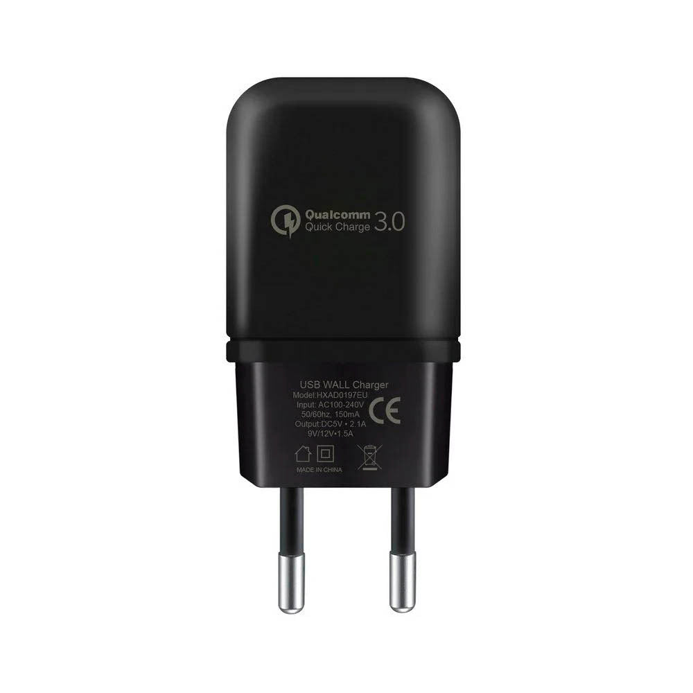 Kit Carregador de Parede Turbo Slim + Cabo Nylon Kevlar Preto USB Tipo C / USB 1,5m GShield - GS-8326