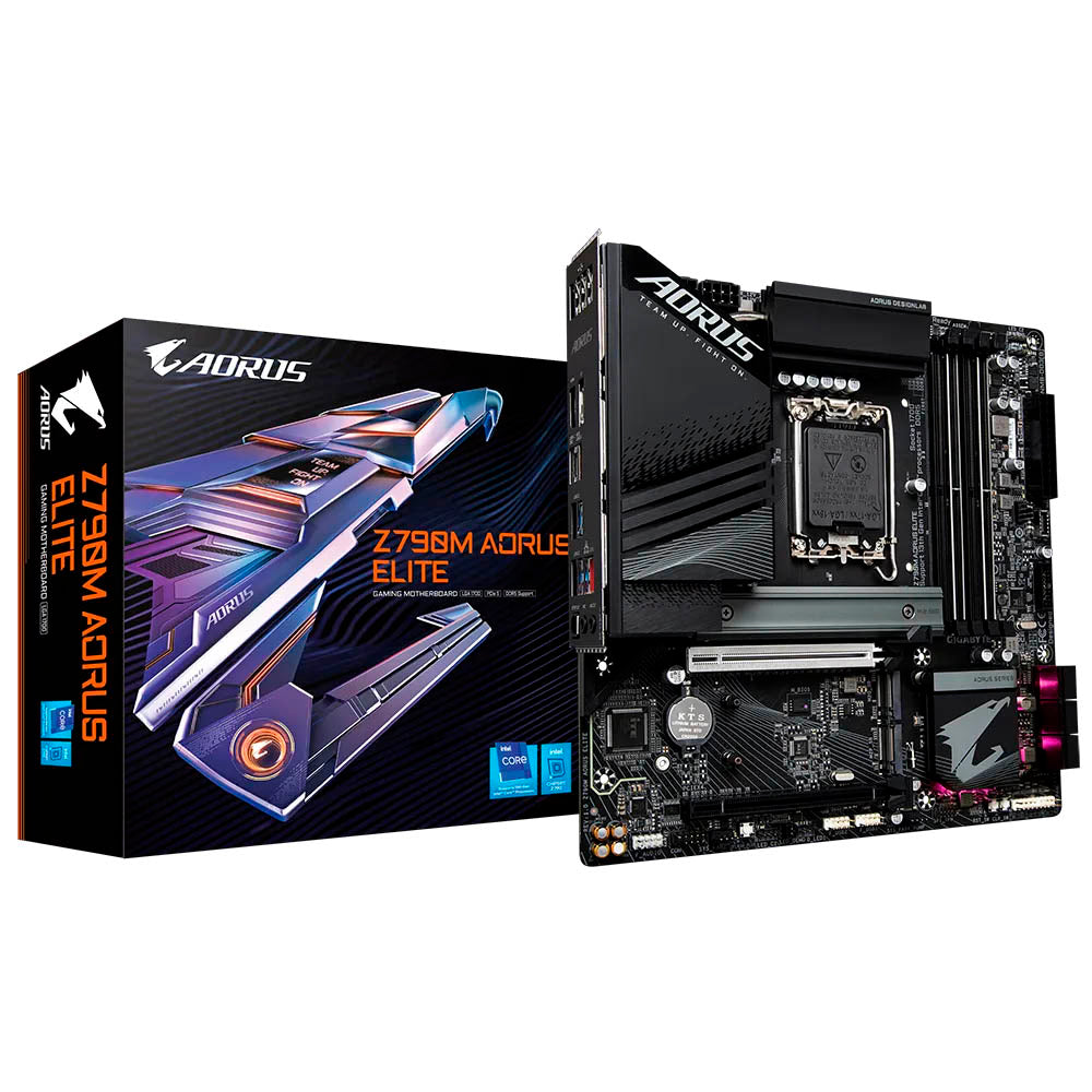 Placa Mae Gigabyte Z790M Aorus Elite 1.1 Atx Lga 1700 Ddr5 Hdmi Displayport M.2 NVME (12a, 13a e 14a Geração) - Z790M