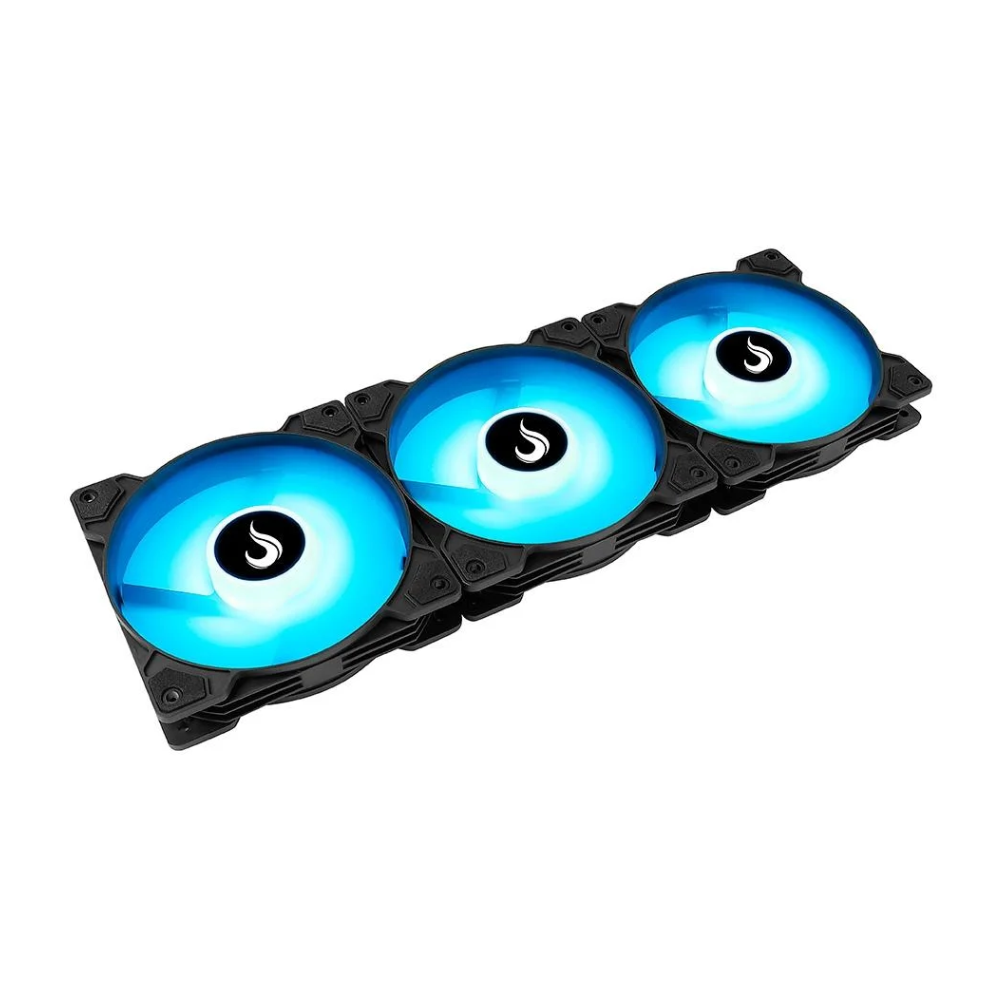 Kit 3x Cooler Fan Para Gabinete  Rise Mode  Led  ARGB Preto 120mm -  RM-XLD-01-ARGB