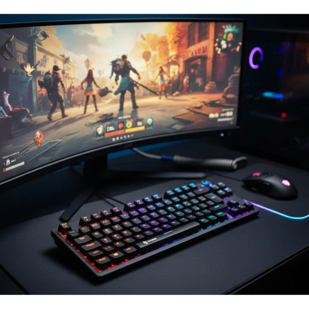 Teclado Gamer Mecanico Evolut USB RGB Anti Ghost - Eg275