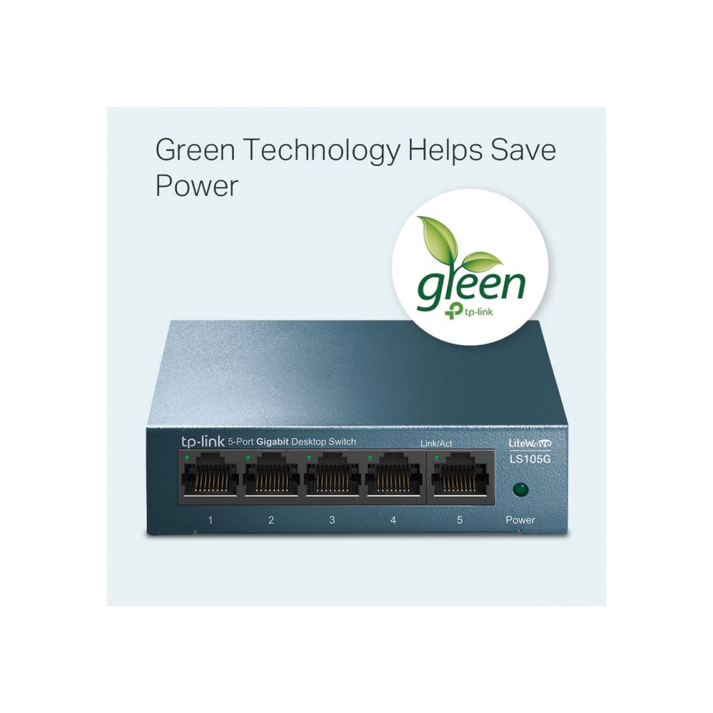 Switch 05 Portas Gigabit 10/100/1000 Mbps Tp-Link - LS105G