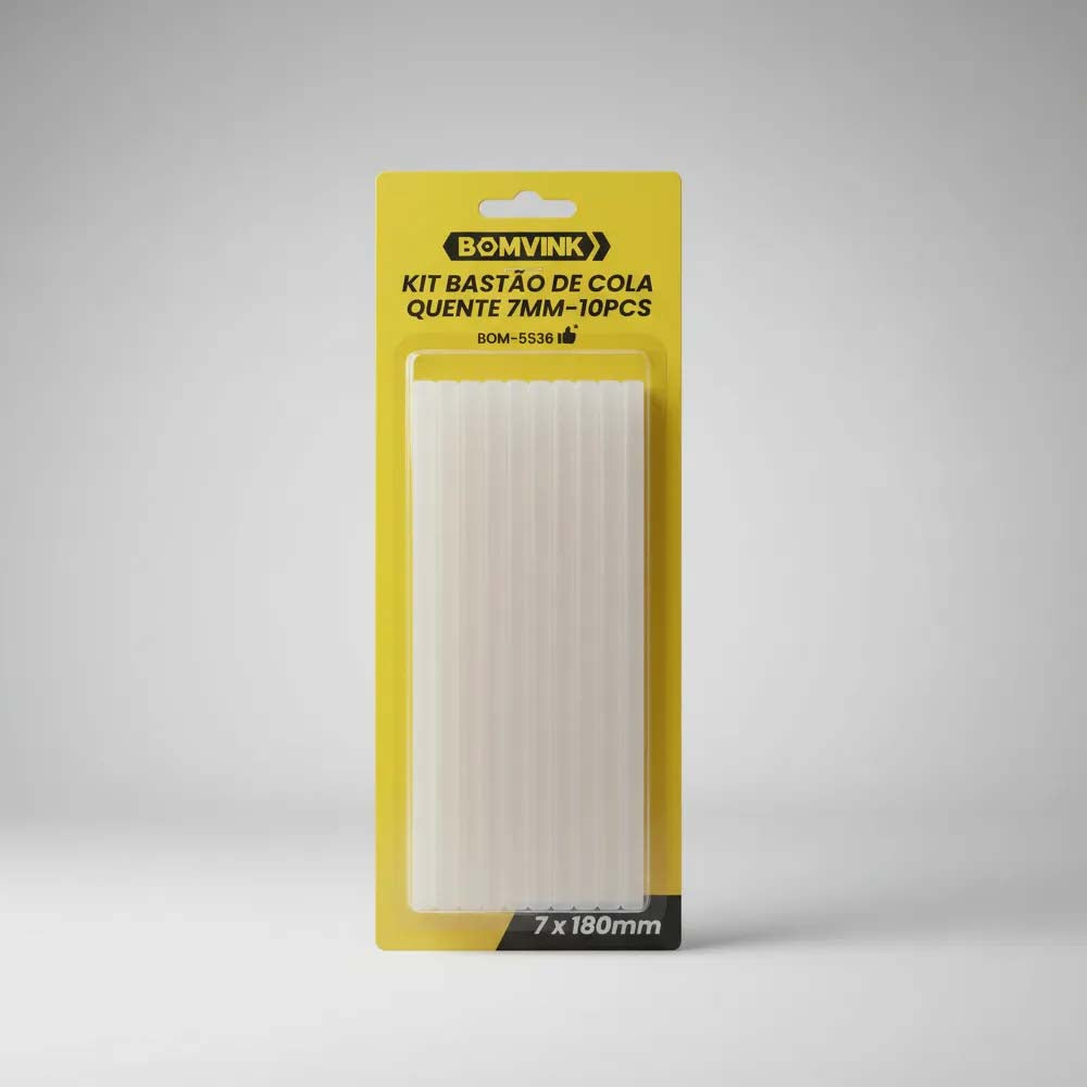 Kit Refil Bastão de Cola Quente 7mm - 10 Peças Bomvink - BOM-5536
