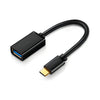 Cabo  Adaptador USB-C Macho p/ USB Fêmea 3.0 OTG Preto  - US154