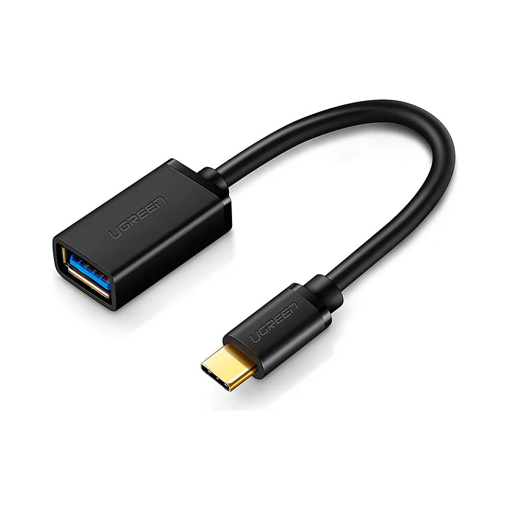 Cabo  Adaptador USB-C Macho p/ USB Fêmea 3.0 OTG Preto  - US154