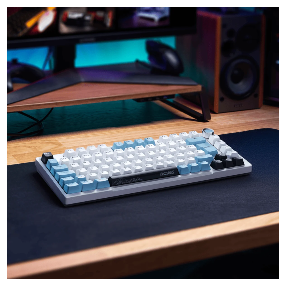 Teclado Gamer Mecanico PCYes Arkeum 75% Switch Blue Summit Edition Azul / Branco - AKSM75BBR