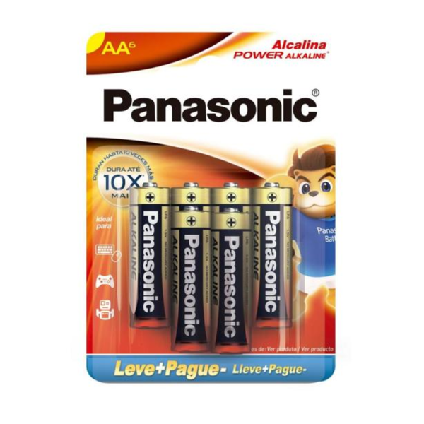 Pilha Alcalina 1,5V AA LR6 (C/6 Pilhas) Panasonic - 73746