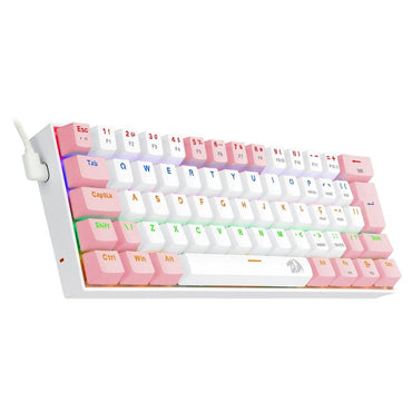 Teclado Gamer Mecânico Redragon Lakshmi RGB Branco e Rosa - K606PW-R (PT-BROWN)