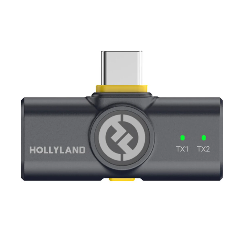 Microfone Sem Fio Wireless Lapela Tipo C Holyland Lark M2 Duo C/ 2 Microfones e Base de Carregamento