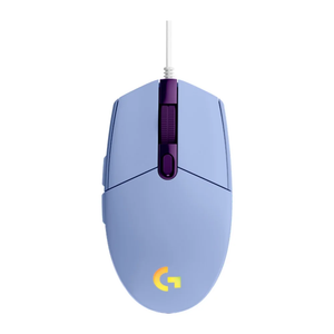 Mouse Gamer Logitech G203 LightSync 6 Botões 8000dpi Lilás C/ Rgb - 910-005852