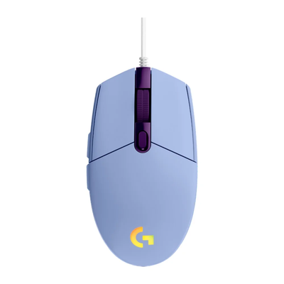 Mouse Gamer Logitech G203 LightSync 6 Botões 8000dpi Lilás C/ Rgb - 910-005852
