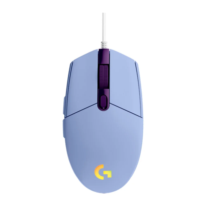 Mouse Gamer Logitech G203 LightSync 6 Botões 8000dpi Lilás C/ Rgb - 910-005852