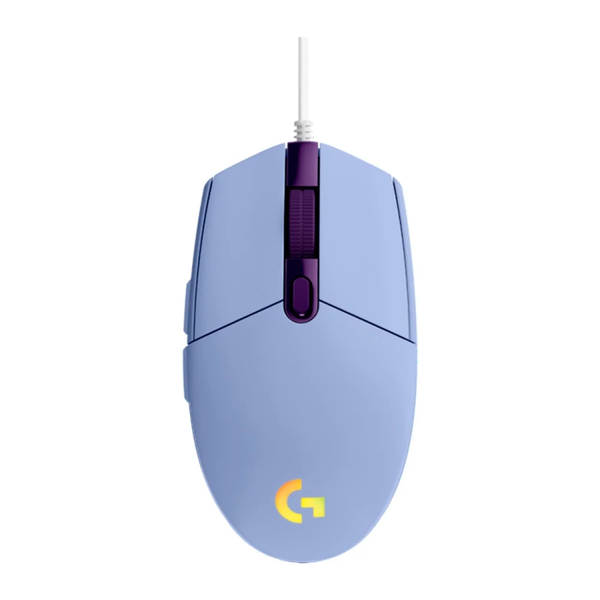 Mouse Gamer Logitech G203 LightSync 6 Botões 8000dpi Lilás C/ Rgb - 910-005852