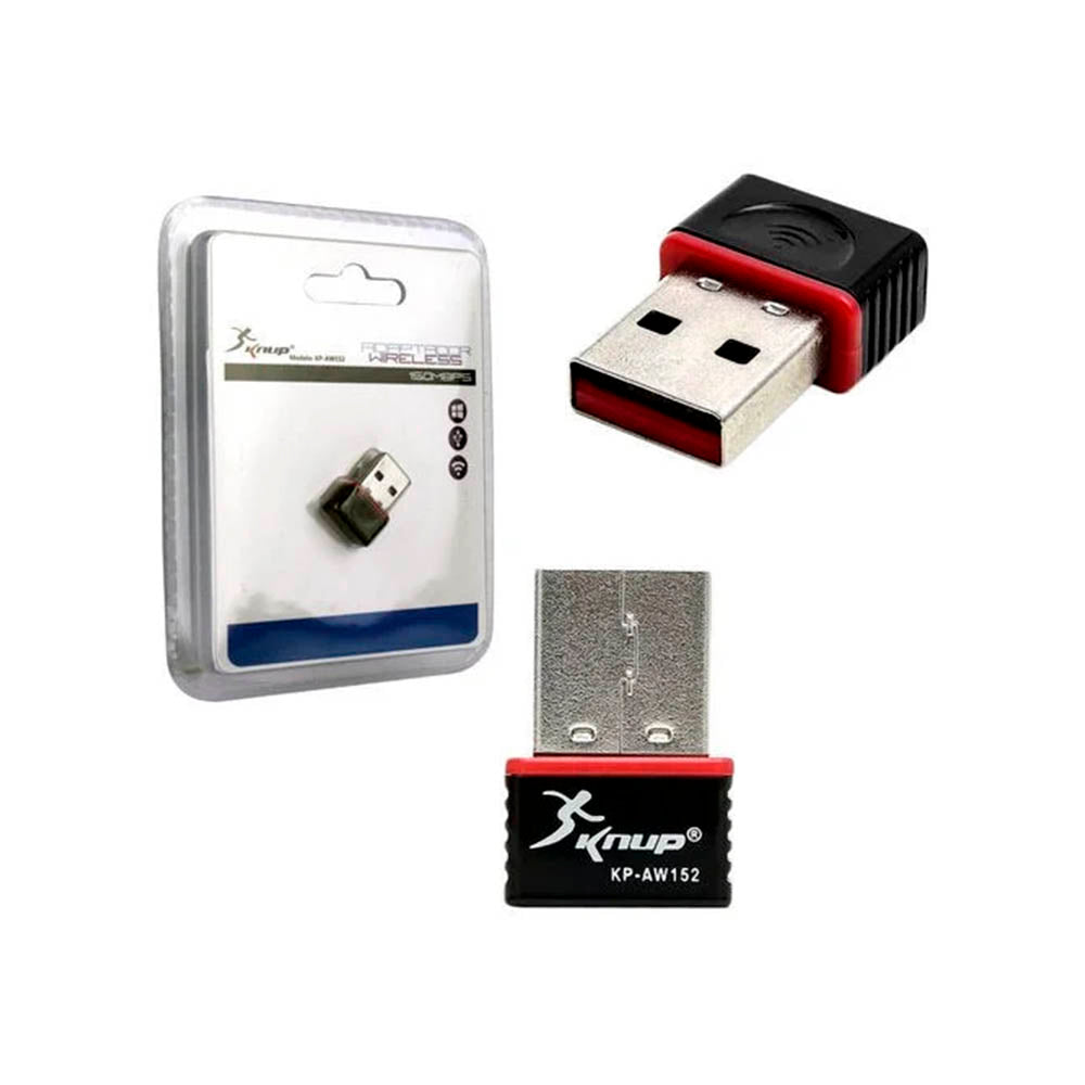 Adaptador Usb Wi-Fi Wireless Knup Kp-Aw155 Nano 150mbps 2.4G