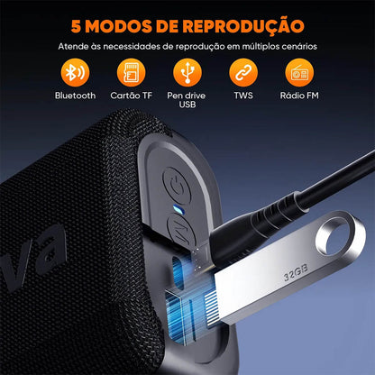 Caixa de Som Portátil Bluetooth Inova Go 3 Bluetoth, USB, Cartão de Memória, Azul Marinho - RAD12417