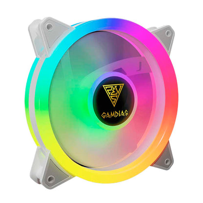 Kit c/ 4 Cooler Fan para Gabinete Gamdias Aeolus RGB 120mm Branco - M2-1204R WH Truedata