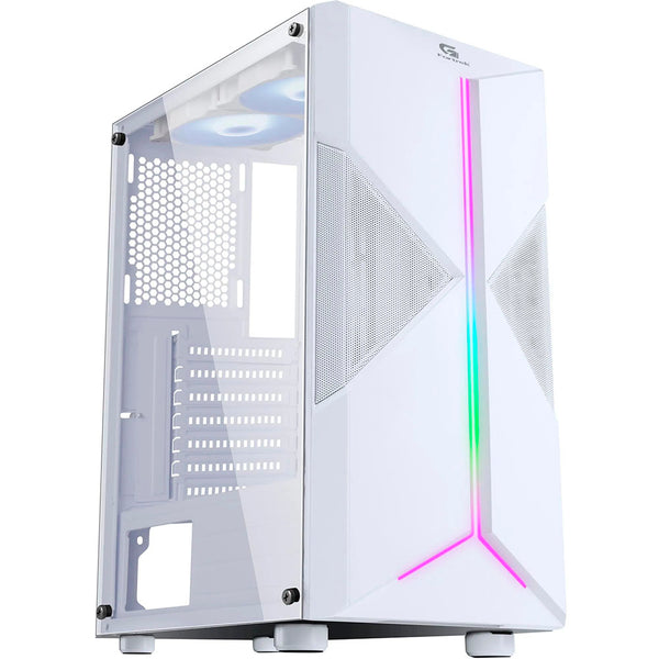 Gabinete Gamer Fortrek Mid Tower Holt Rgb Com lateral em Acrilico Branco - 80524