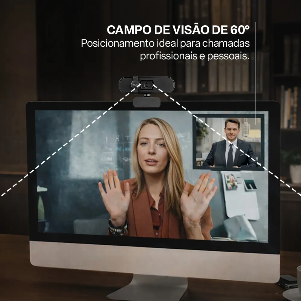 Webcam Usb 2K Multi C/ Filtro de Privacidade 30fps C/ Microfone - WC057