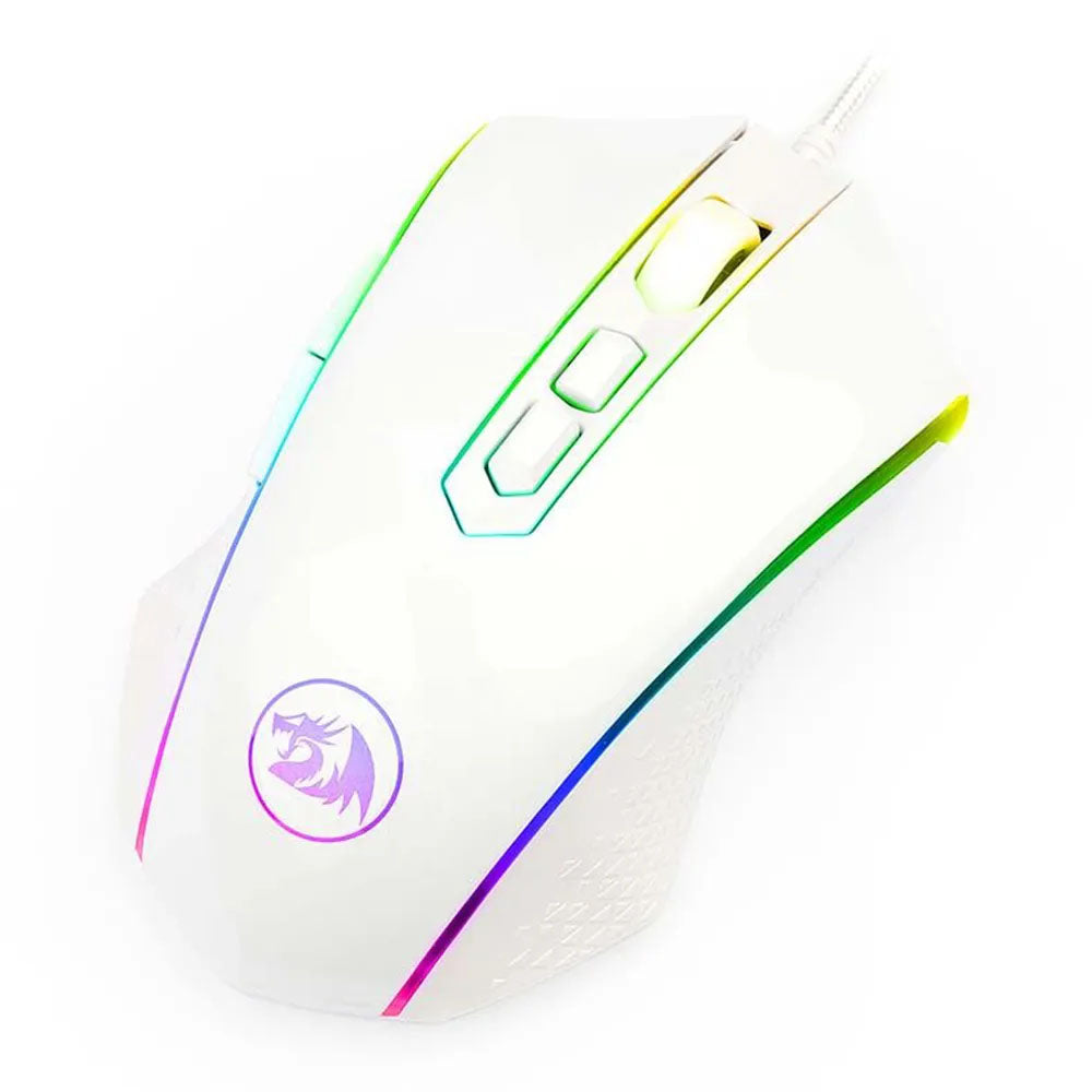 Mouse Gamer Redragon Memealion Lunar White RGB - M710W-RGB