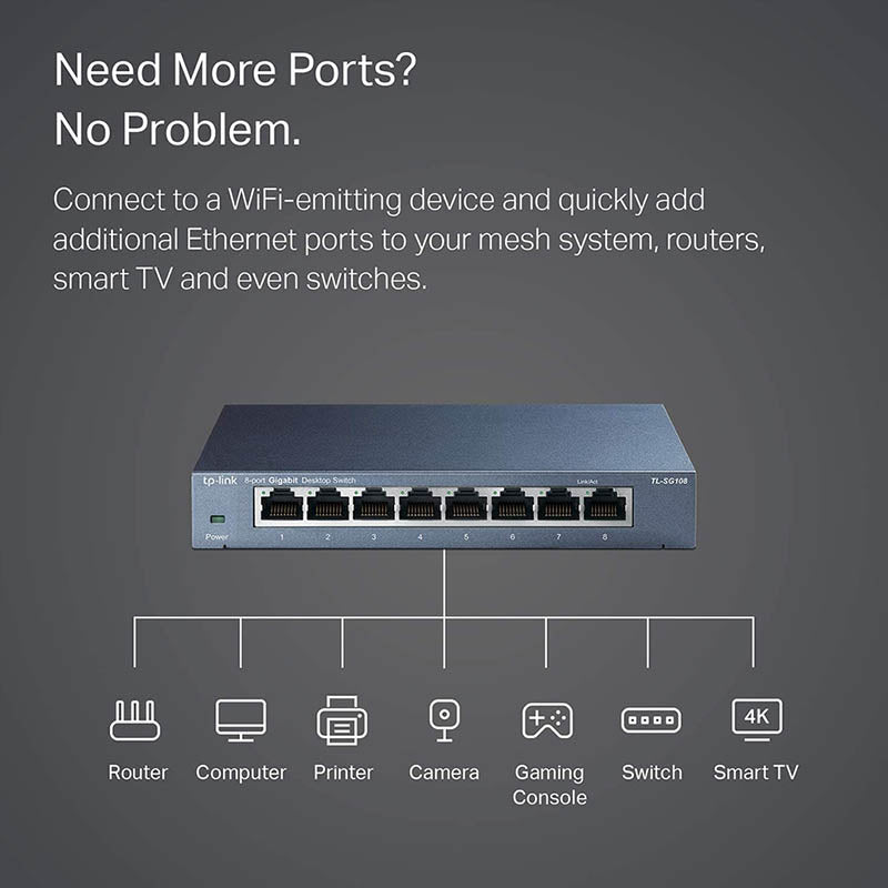 Switch 08 Portas Gigabit 10/100/1000 Mbps Tp-Link - Tl-SG108
