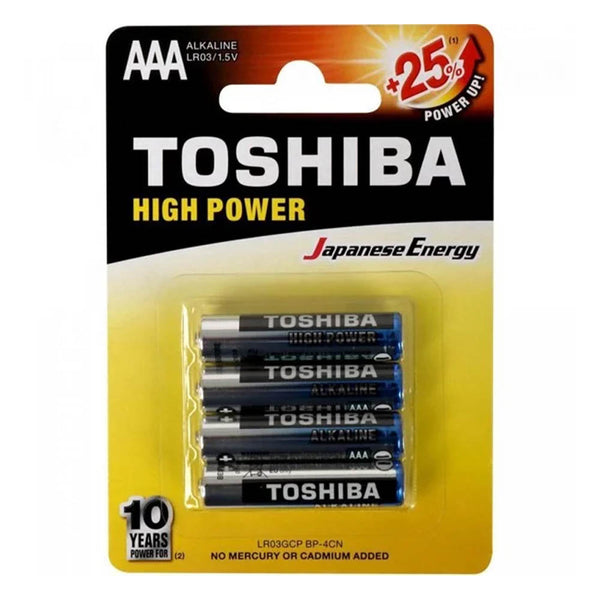 Pilha Alcalina Palito AAA 1.5V Toshiba High Power LR03GCP (Cartela C/4 Pilhas) - 72454