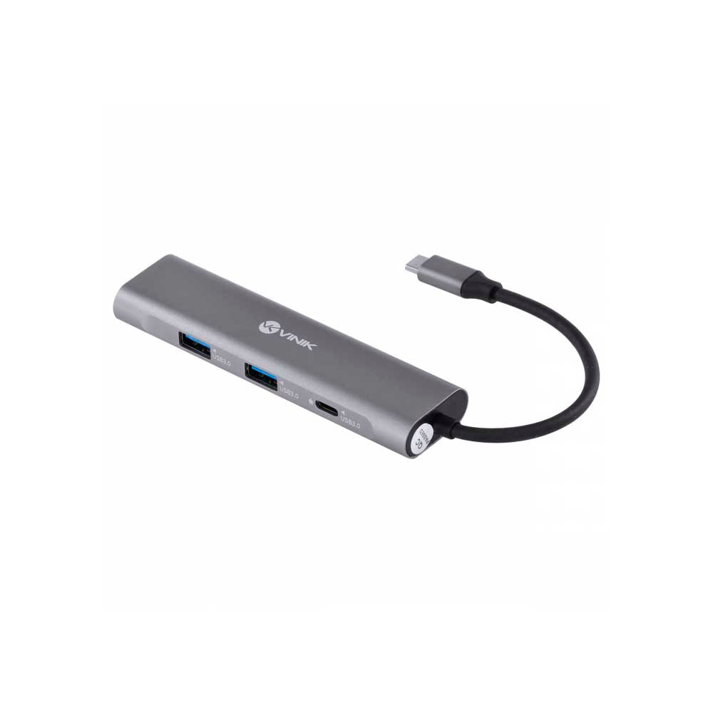 Hub Tipo C 2 Portas Usb + HDMI + Power Delivery 60w Vinik Preto - HC-4
