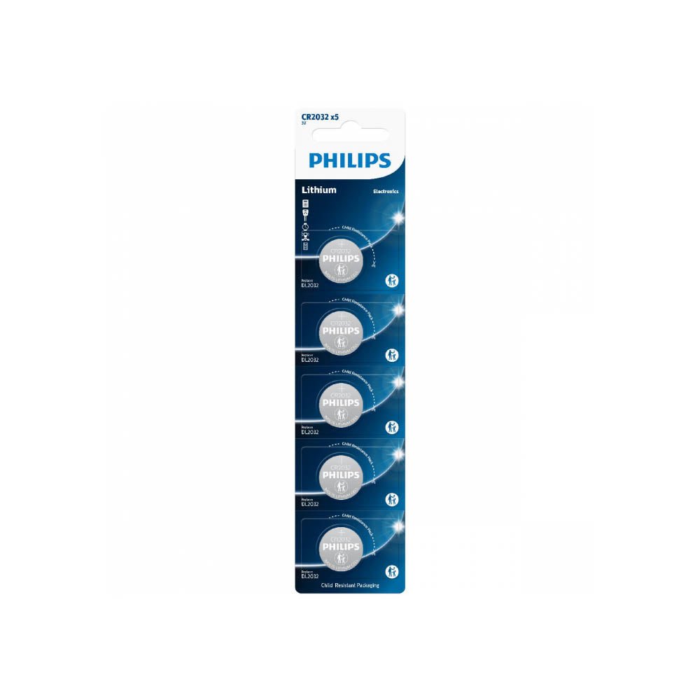 Bateria 3v Tipo Botão Cr2032 Philips (Cartela com 5) - 107621 - Truedata