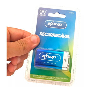 Bateria 9v 450Mah Recarregável Knup - Truedata