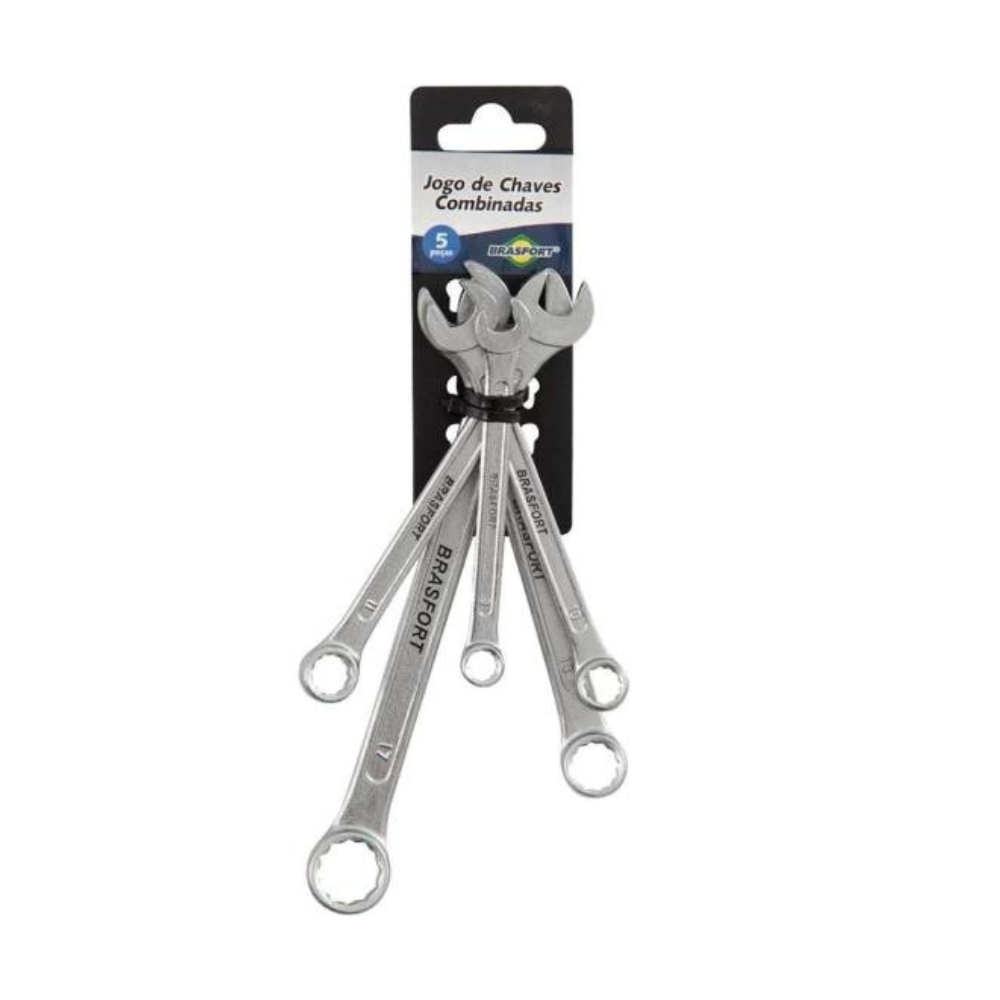 Kit de Chaves Combinadas Brasfort C/5 Peças de 8 a 17mm - 44779