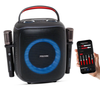 Caixa De Som Bluetooth Polyvox Karaokê 160w C/ RGB e 2 Microfones Preta - XK-1