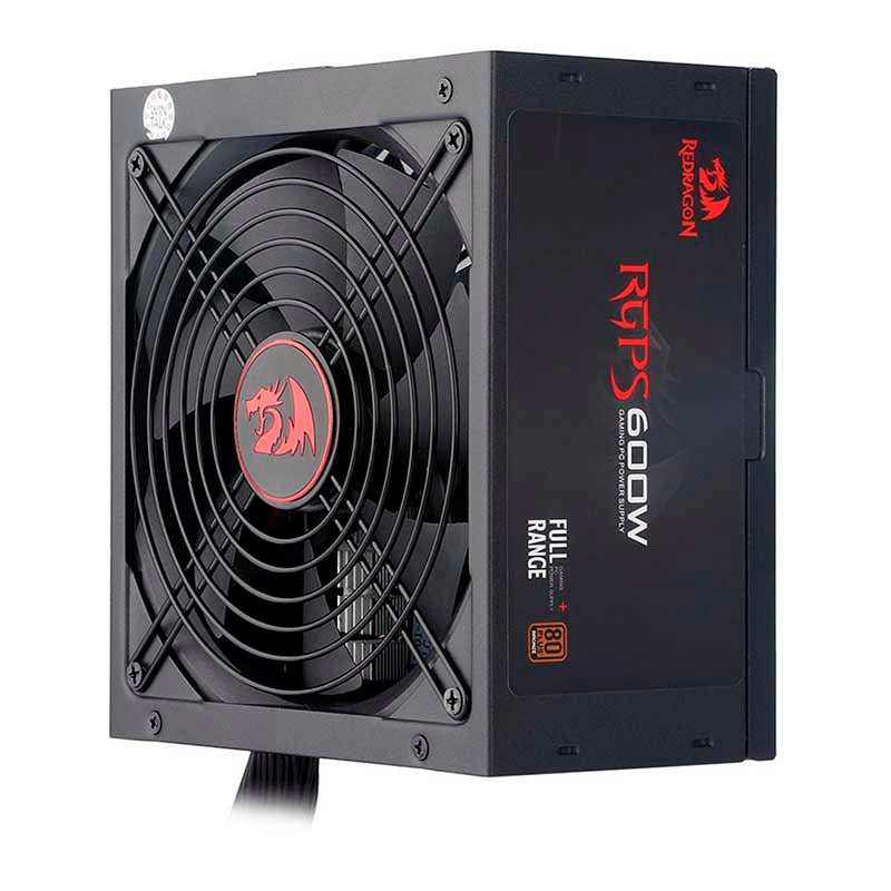 Fonte Real Atx Gamer 600w Redragon 80 Plus Bronze Pfc Ativo S/ Cabo Biv - GC-PS002-1