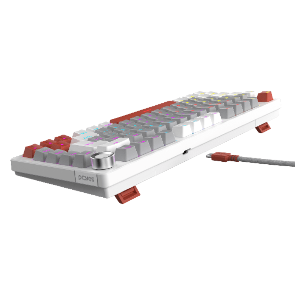 Teclado Gamer Mecanico PCYes Arkeum 75% White Ghost - Switch Red - AKWG75RBR