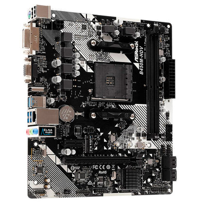 Placa Mae AMD Asrock B450MHDV DDR4 Socket AM4 Hdmi 10/100/1000