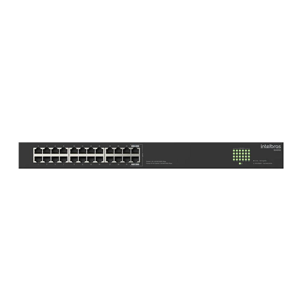Switch 24 Portas Gigabit 10/100/1000 Mbps Intelbras S1124G - 4760115