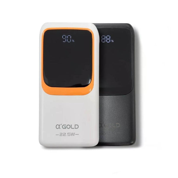 Carregador Portátil Power Bank AGold 20000Mah Turbo PD 22.5W Usb Tipo C e Lighting Preto - BTE-40
